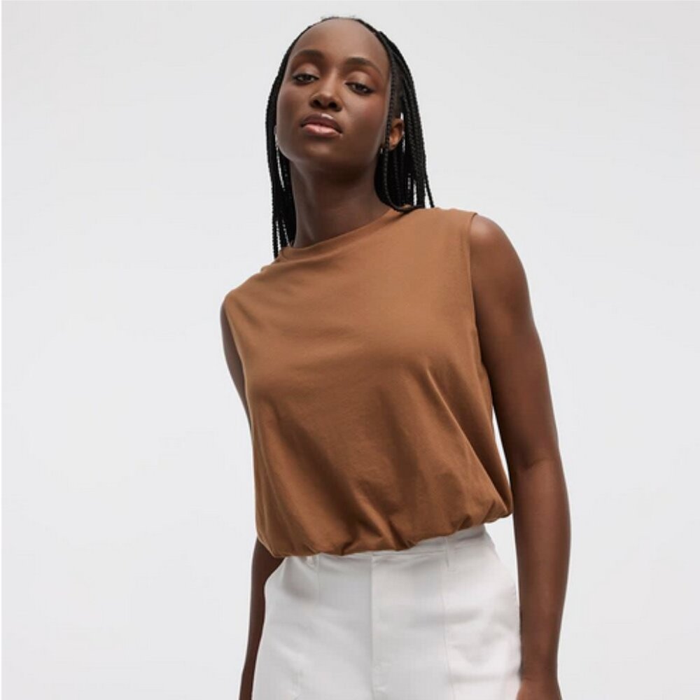 Reitmans Crew Neck Tank with Bubble Hem